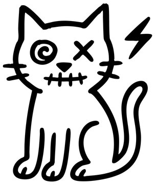 Zombie Katze Halloween Design