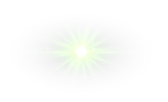 Transparent green star flare and light overlay with radiant sparkle, bright sunbeam, and glowing vector effect ideal for illustrations, backgrounds, or holiday-themed projects