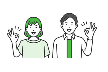 OKサイン,クリエイター私服男女