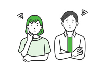 悩む,クリエイター私服男女