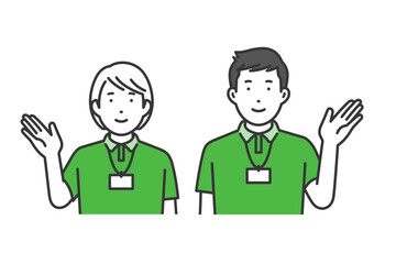 案内,スタッフ男女