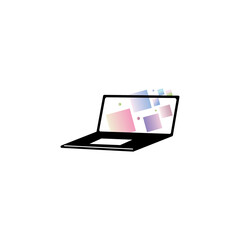 computer paper logo technology education design illustration vector