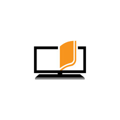 computer book logo template illustration education vector design