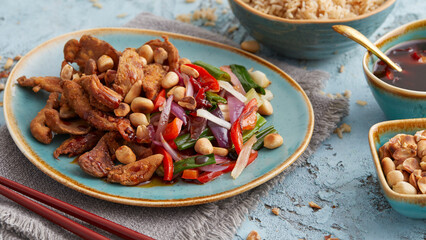 Kung Pao oyster mushrooms
