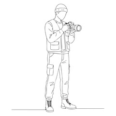 Elegant Director Filmmaker Line Art – Filmmaker Vector Artwork Featuring Refined Composition – Filmmaker Drawing – Vector of Filmmaker – Filmmaker Sketch