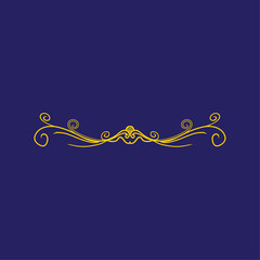 Ornate golden decorative flourish, a classical and elegant symmetrical divider for sophisticated design templates and invitation accents