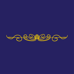 Elegant yellow ornamental graphic divider featuring sophisticated scrollwork, ideal for enhancing borders, text separators, and vintage-themed design projects and layouts
