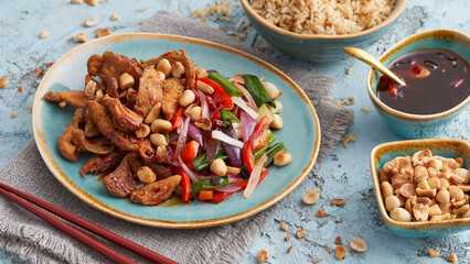 Kung Pao oyster mushrooms