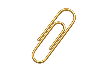 Obraz premium Shiny gold metal paperclip on transparent background