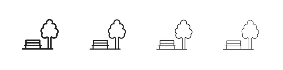 park icon set in line style. symbol in outline style