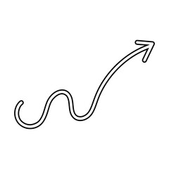 Hand drawn arrow icon vector. Direction illustration sign, Handmade. Pointer symbol or logo.