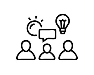 Team brainstorming session, sharing ideas and insights