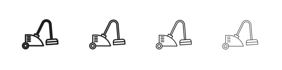 Vacuum cleaner icon set in line style. symbol in outline style