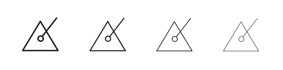 Triangle music icon set in line style. symbol in outline style