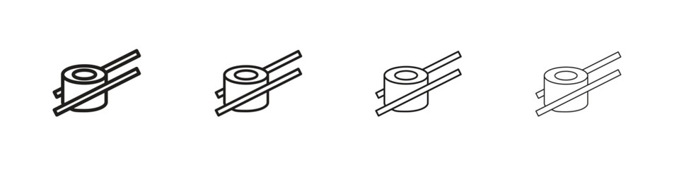 Sushi icon set in line style. symbol in outline style