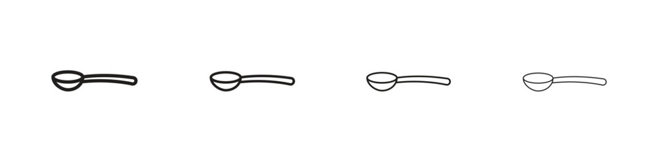 Spoon icon set in line style. symbol in outline style