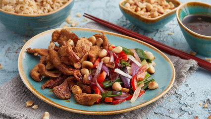 Kung Pao oyster mushrooms