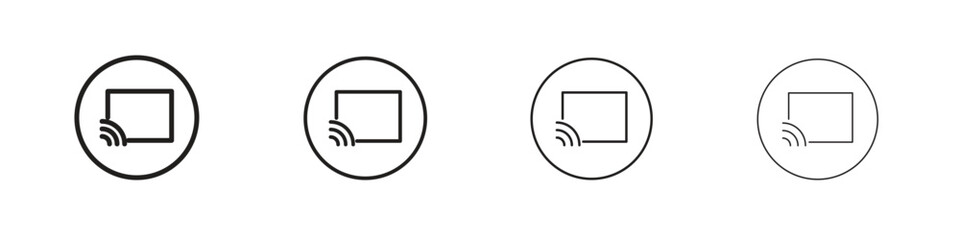 Screencast icon set in line style. symbol in outline style