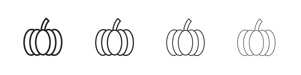 Pumpkin icon set in line style. symbol in outline style