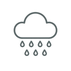 Cloudburst Icon: A simple yet evocative icon depicts a cloud with raindrops, symbolizing precipitation and meteorological events. 