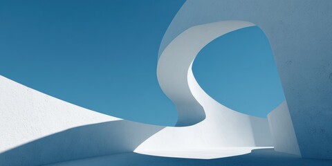 Intersecting white architectural curves creating an intricate abstract sculptural space.