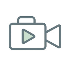 Camera Icon: A minimalist, sleek camera icon, perfect for design projects, representing videography, video recording and the art of visual storytelling.