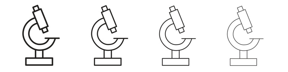 Microscope icon set in line style. symbol in outline style
