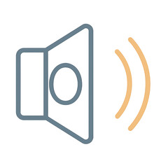 Loudspeaker Sound Icon: A minimalist illustration showcasing a loudspeaker emitting sound waves, a simple yet effective representation of audio and communication.