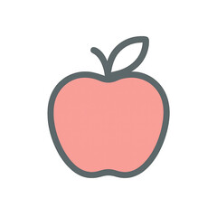 A Simple Icon of Red Apple: A fresh, minimalistic representation of an apple, perfect for various design uses. The image shows a perfect example of health and simplicity.