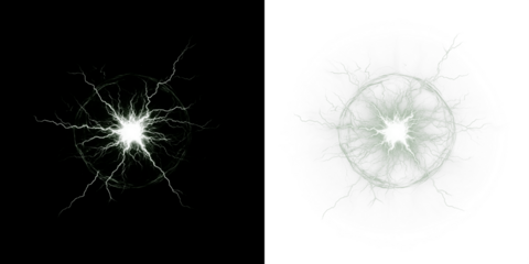 Electric energy burst overlay with intricate lightning patterns on contrasting backgrounds, showcasing dynamic visual effects for creative design projects and digital art applications