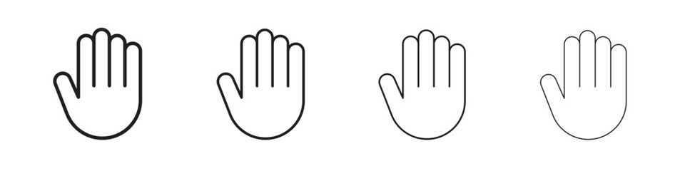 Hand icon set in line style. symbol in outline style