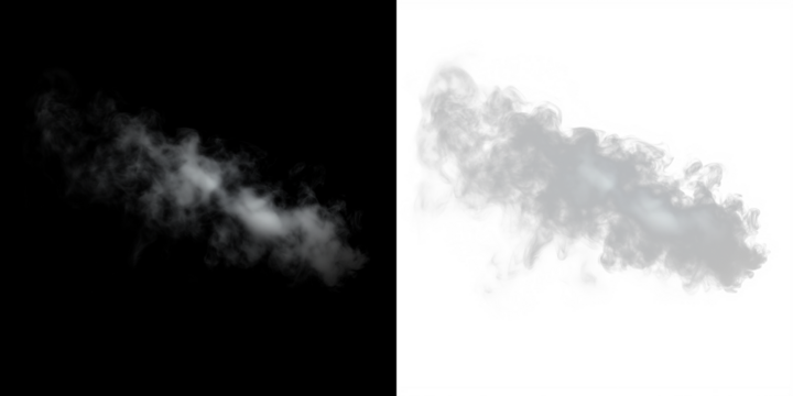 Smoke overlay illustration with soft textures on contrasting backgrounds, creating a mystical atmosphere for creative design projects and visual storytelling applications