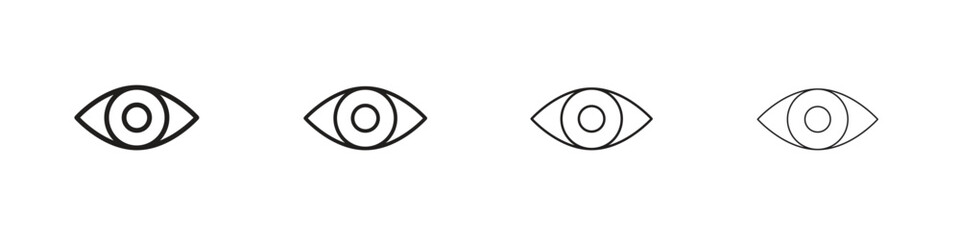 Eyes icon set in line style. symbol in outline style