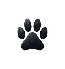 Animal paw print illustration with textured fur and dark background