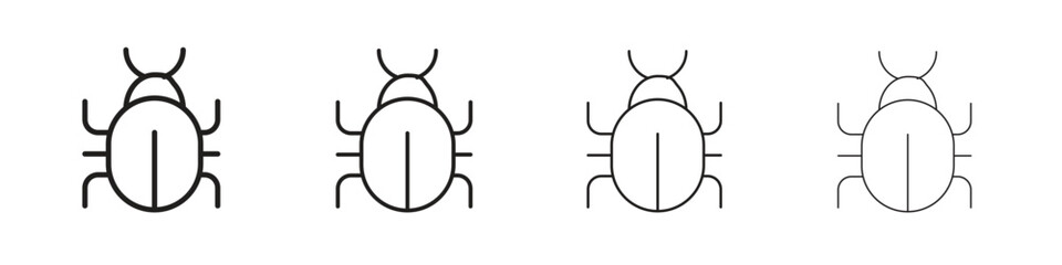 Bugs icon set in line style. symbol in outline style