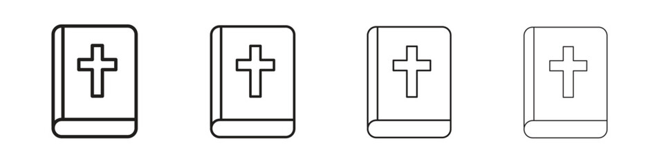 Bible icon set in line style. symbol in outline style