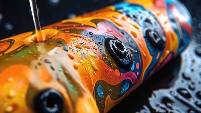 A close-up shot of a cell phone submerged in water