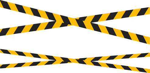 yellow and black barricade tape. roadwork construction. designed for industrial safety. Caution tape border and safety stripe
