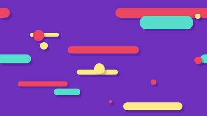 Colorful abstract animated shapes motion graphics against purple background for digital and modern visual content