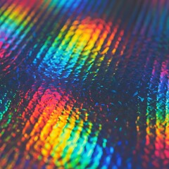 Iridescent Surface with Rainbow Reflections and Textured Patterns.