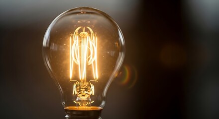 Illuminated Filament - A Close-Up of a Glowing Light Bulb.