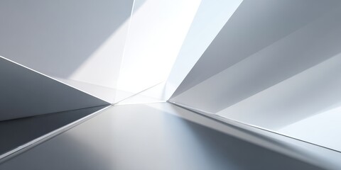 Abstract bright geometric architecture with sharp angles and clean lines