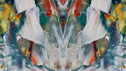 Fototapeta premium Abstract art background . Hand painting artwork on canvas .