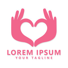Hand sign love logo template design vector