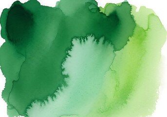 Green Watercolor Wash - Abstract Art with Fluid Ink Textures.