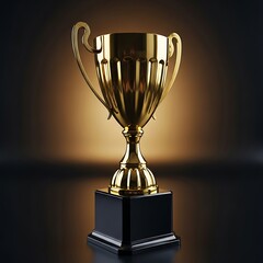Golden Trophy on Black Base - Symbol of Achievement and Success.