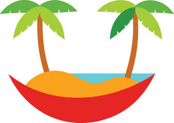 island hammock clip art on transparent background