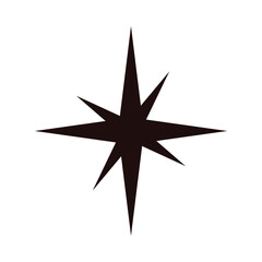 Minimalist isolated eight point star shape on white background for design vector illustration