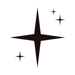 Fototapeta premium Minimal black star icons on a clean isolated white background for design and decoration vector illustration