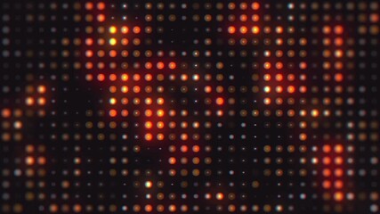 Abstract glowing bokeh dots grid pattern motion background warm orange and blue lights shimmering - Powered by Adobe